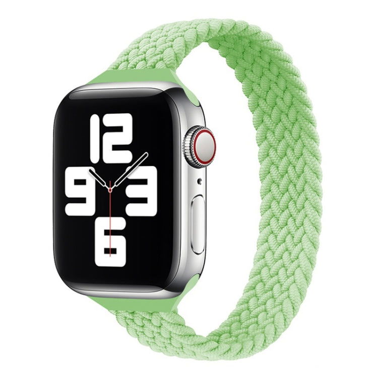 Small Waist Single Loop Nylon Braid Watch Band For Apple Watch Ultra 49mm&Watch Ultra 2 49mm / Series 9&8&7 45mm / SE 3&SE 2&6&SE&5&4 44mm / 3&2&1 42mm, Szie: XS 135mm(Pistachio) by buy2fix