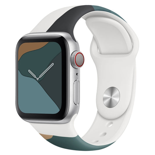 Morandi Series Contrast Color Silicone Watch Band For Apple Watch Ultra 49mm&Watch Ultra 2 49mm / Series 9&8&7 45mm / SE 3&SE 2&6&SE&5&4 44mm / 3&2&1 42mm(Cloud Ink Blue) by buy2fix