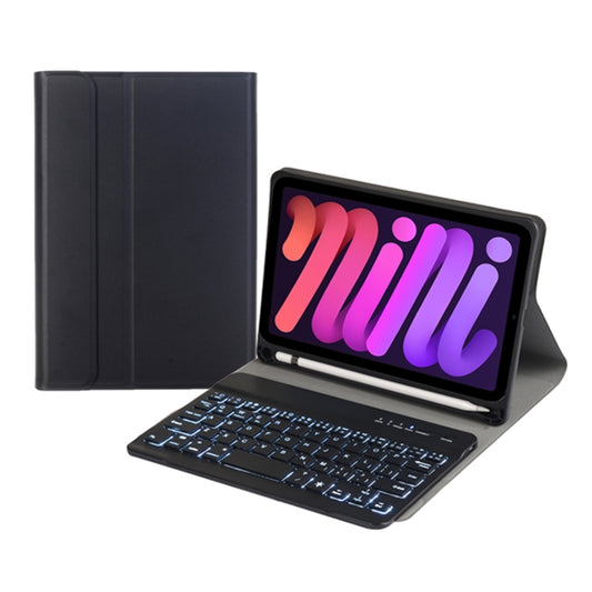 A06BS Ultra-thin Backlight Bluetooth Keyboard Leather Tablet Case with Holder & Pen Slot For iPad mini 6 / mini 7(Black) - For iPad mini by buy2fix | Online Shopping UK | buy2fix