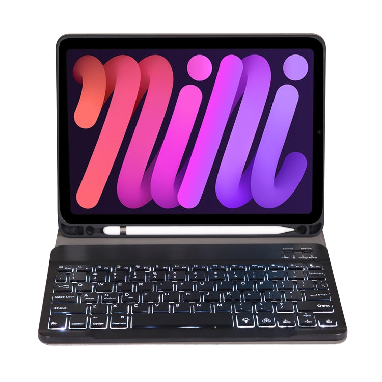 A06BS Ultra-thin Backlight Bluetooth Keyboard Leather Tablet Case with Holder & Pen Slot For iPad mini 6 / mini 7(Dark Blue) - For iPad mini by buy2fix | Online Shopping UK | buy2fix