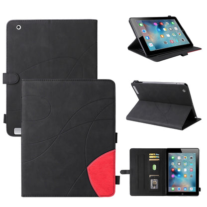 Dual-color Splicing Horizontal Flip PU Leather Case with Holder & Card Slots & Sleep / Wake-up Function For iPad 2 / 3 / 4(Black) - iPad 4 & 3 & 2 Cases by buy2fix | Online Shopping UK | buy2fix