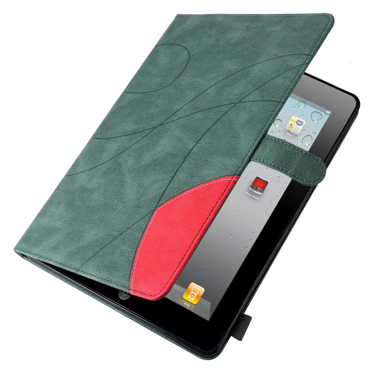 Dual-color Splicing Horizontal Flip PU Leather Case with Holder & Card Slots & Sleep / Wake-up Function For iPad 2 / 3 / 4(Green) - iPad 4 & 3 & 2 Cases by buy2fix | Online Shopping UK | buy2fix