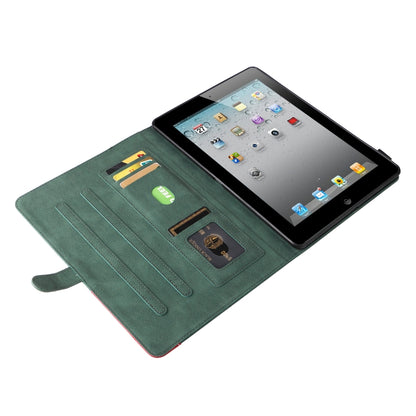 Dual-color Splicing Horizontal Flip PU Leather Case with Holder & Card Slots & Sleep / Wake-up Function For iPad 2 / 3 / 4(Green) - iPad 4 & 3 & 2 Cases by buy2fix | Online Shopping UK | buy2fix