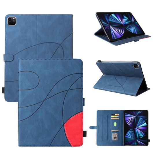 Dual-color Splicing Horizontal Flip PU Leather Case with Holder & Card Slots & Sleep / Wake-up Function For iPad Pro 11 (2021/2020/2018) / Air (2020)(Blue) - iPad Pro 11 (2018) Cases by buy2fix | Online Shopping UK | buy2fix