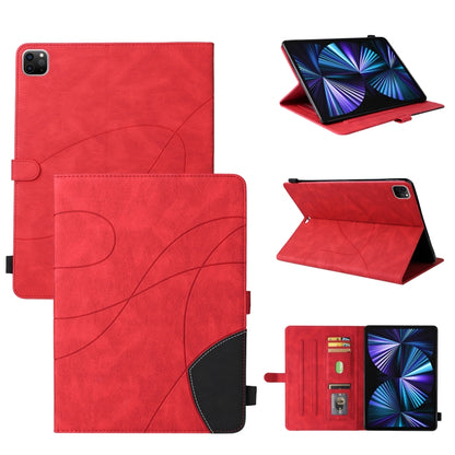 Dual-color Splicing Horizontal Flip PU Leather Case with Holder & Card Slots & Sleep / Wake-up Function For iPad Pro 11 (2021/2020/2018) / Air (2020)(Red) - iPad Pro 11 (2018) Cases by buy2fix | Online Shopping UK | buy2fix