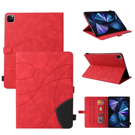Dual-color Splicing Horizontal Flip PU Leather Case with Holder & Card Slots & Sleep / Wake-up Function For iPad Pro 11 (2021/2020/2018) / Air (2020)(Red) - iPad Pro 11 (2018) Cases by buy2fix | Online Shopping UK | buy2fix