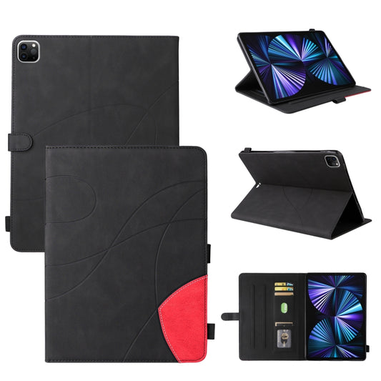 Dual-color Splicing Horizontal Flip PU Leather Case with Holder & Card Slots For iPad Pro 12.9 (2020/2021/2018)(Black) - iPad Pro 12.9 (2018) Cases by buy2fix | Online Shopping UK | buy2fix