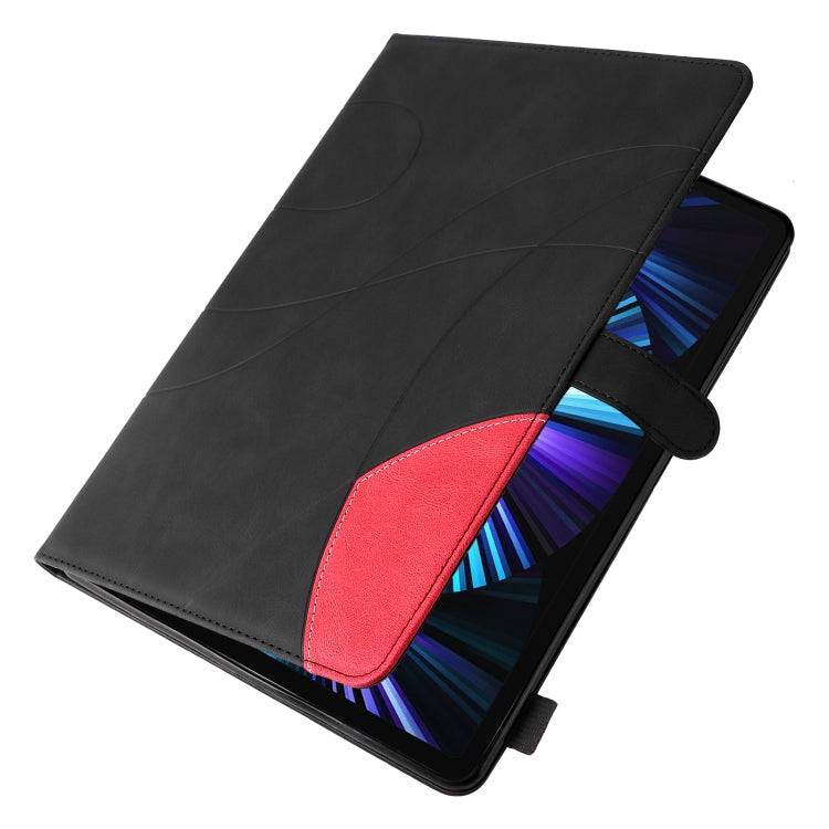 Dual-color Splicing Horizontal Flip PU Leather Case with Holder & Card Slots For iPad Pro 12.9 (2020/2021/2018)(Black) - iPad Pro 12.9 (2018) Cases by buy2fix | Online Shopping UK | buy2fix