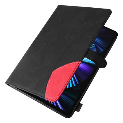 Dual-color Splicing Horizontal Flip PU Leather Case with Holder & Card Slots For iPad Pro 12.9 (2020/2021/2018)(Black) - iPad Pro 12.9 (2018) Cases by buy2fix | Online Shopping UK | buy2fix