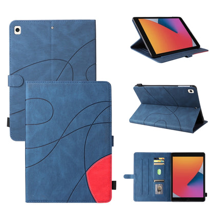 Dual-color Splicing Horizontal Flip PU Leather Case with Holder & Card Slots & Sleep / Wake-up Function For iPad 9.7 (2018/2017)(Blue) - iPad 9.7 (2018) & (2017) Cases by buy2fix | Online Shopping UK | buy2fix