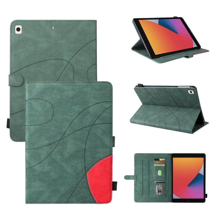 Dual-color Splicing Horizontal Flip PU Leather Case with Holder & Card Slots & Sleep / Wake-up Function For iPad 9.7 (2018/2017)(Green) - iPad 9.7 (2018) & (2017) Cases by buy2fix | Online Shopping UK | buy2fix