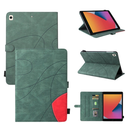 Dual-color Splicing Horizontal Flip PU Leather Case with Holder & Card Slots & Sleep / Wake-up Function For iPad 9.7 (2018/2017)(Green) - iPad 9.7 (2018) & (2017) Cases by buy2fix | Online Shopping UK | buy2fix