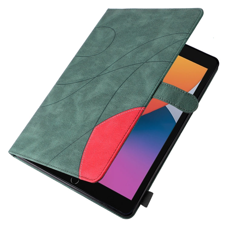 Dual-color Splicing Horizontal Flip PU Leather Case with Holder & Card Slots & Sleep / Wake-up Function For iPad 9.7 (2018/2017)(Green) - iPad 9.7 (2018) & (2017) Cases by buy2fix | Online Shopping UK | buy2fix