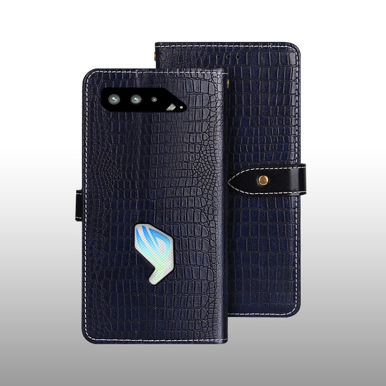 For Asus ROG Phone 5s idewei Crocodile Texture Horizontal Flip Leather Case with Holder & Card Slots & Wallet(Black) - ASUS Cases by idewei | Online Shopping UK | buy2fix