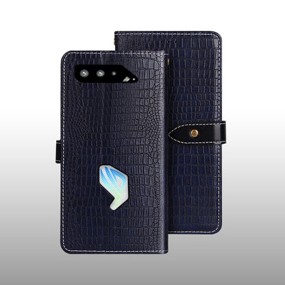 For Asus ROG Phone 5s idewei Crocodile Texture Horizontal Flip Leather Case with Holder & Card Slots & Wallet(Black) - ASUS Cases by idewei | Online Shopping UK | buy2fix