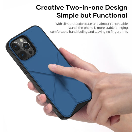 For iPhone 13 Pro Max ROCK Element Plus TPU + PC Shockproof Protective Case with Folding Holder (Black) - iPhone 13 Pro Max Cases by ROCK | Online Shopping UK | buy2fix