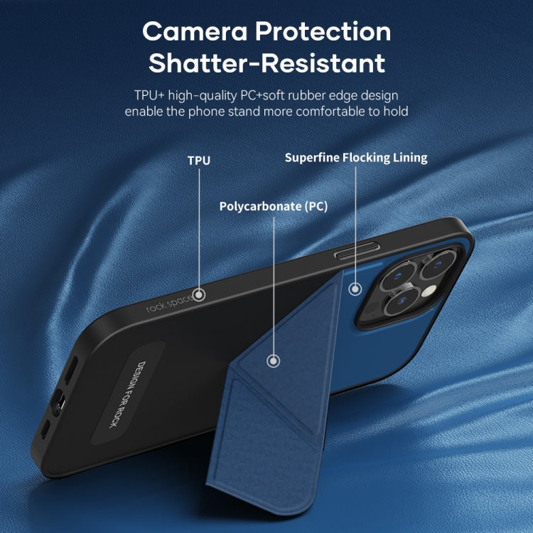 For iPhone 13 Pro Max ROCK Element Plus TPU + PC Shockproof Protective Case with Folding Holder (Black) - iPhone 13 Pro Max Cases by ROCK | Online Shopping UK | buy2fix