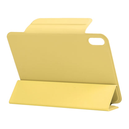 For iPad mini 2024 / mini 6 Horizontal Flip Ultra-thin Fixed Buckle Magnetic PU Tablet Case With Three-folding Holder & Sleep / Wake-up Function(Yellow) - iPad mini 6 Cases by buy2fix | Online Shopping UK | buy2fix