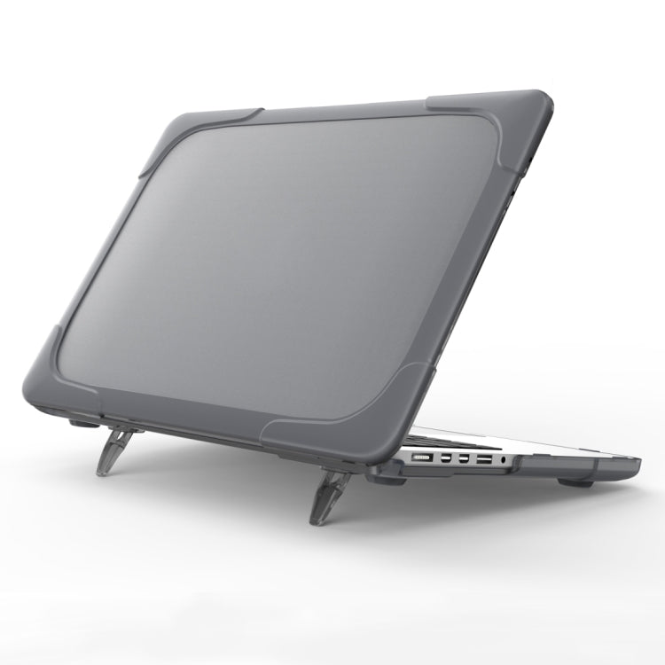 For MacBook Air 13.3 inch A1932 (2018) TPU + PC Two Color Laptop Protective Case(Grey) - MacBook Air Cases by buy2fix | Online Shopping UK | buy2fix