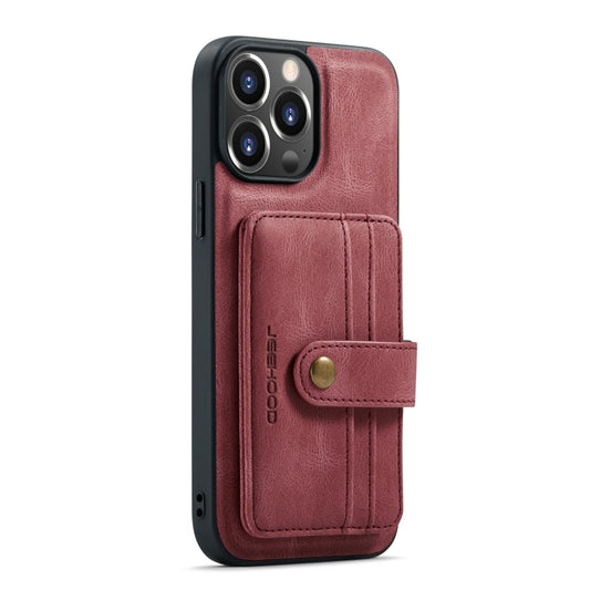 For iPhone 13 Pro Max JEEHOOD Anti-theft Brush Magnetic PU + TPU Protective Case with Card Slot (Red) - iPhone 13 Pro Max Cases by JEEHOOD | Online Shopping UK | buy2fix