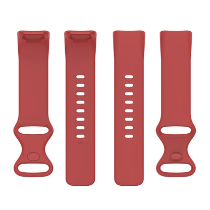 For Fitbit Charge 5 Silicone Watch Band, Size:L(Official Red) by buy2fix