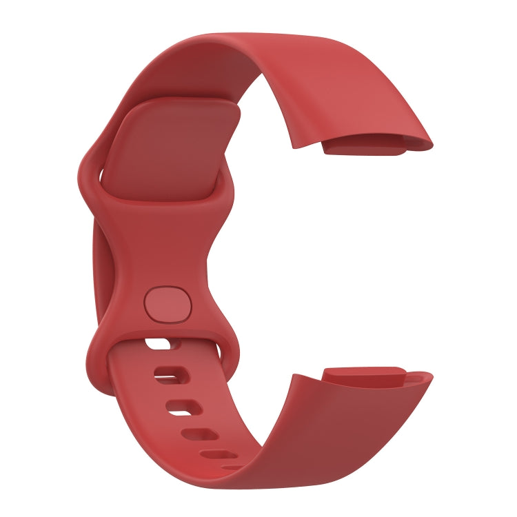 For Fitbit Charge 5 Silicone Watch Band, Size:L(Official Red) by buy2fix