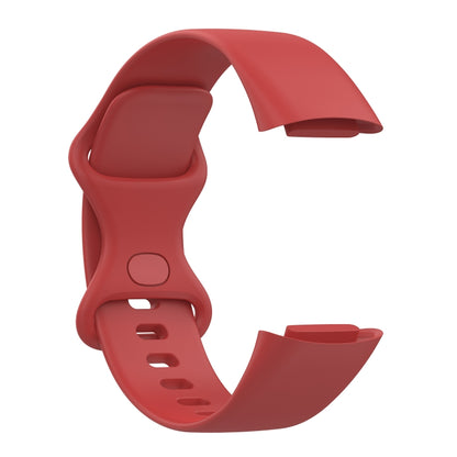 For Fitbit Charge 5 Silicone Watch Band, Size:L(Official Red) by buy2fix