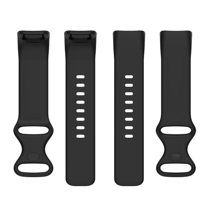 For Fitbit Charge 5 Silicone Watch Band, Size:L (Black) by buy2fix