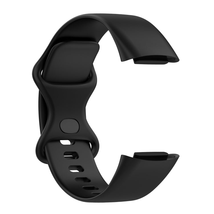 For Fitbit Charge 5 Silicone Watch Band, Size:L (Black) by buy2fix