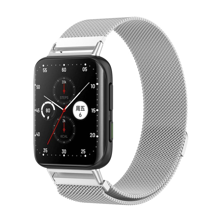 For OPPO Watch 2 46mm Milan Metal Watch Band(Silver) -  by buy2fix | Online Shopping UK | buy2fix