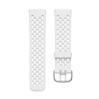 For Fitbit Charge 5 Silicone Hole Watch Band(White) - Watch Bands by buy2fix | Online Shopping UK | buy2fix