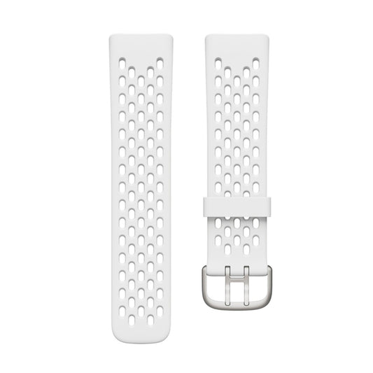 For Fitbit Charge 5 Silicone Hole Watch Band(White) - Watch Bands by buy2fix | Online Shopping UK | buy2fix