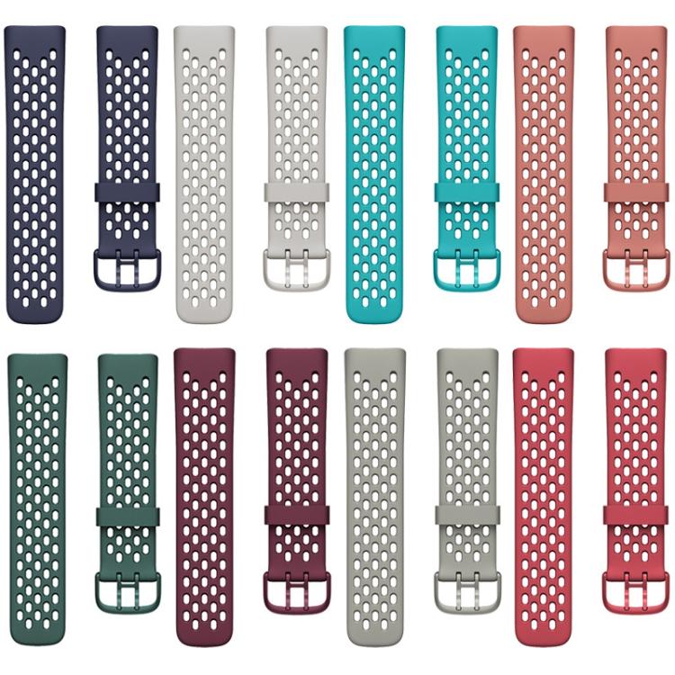 For Fitbit Charge 5 Silicone Hole Watch Band(White) - Watch Bands by buy2fix | Online Shopping UK | buy2fix