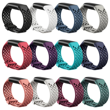 For Fitbit Charge 5 Silicone Hole Watch Band(White) - Watch Bands by buy2fix | Online Shopping UK | buy2fix