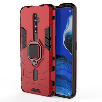 For OPPO Reno2 Z Shockproof PC + TPU Protective Case with Magnetic Ring Holder(Red) by buy2fix