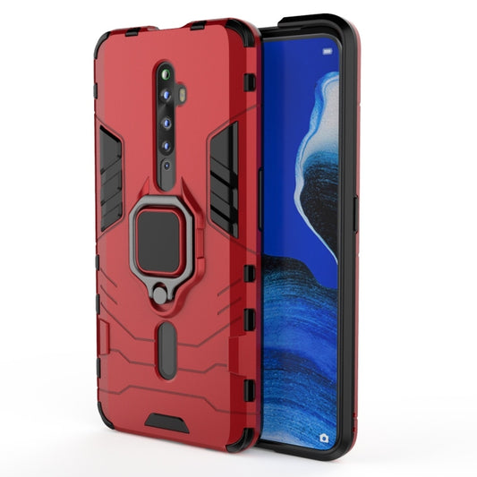 For OPPO Reno2 Z Shockproof PC + TPU Protective Case with Magnetic Ring Holder(Red) by buy2fix