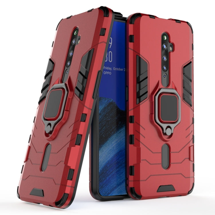 For OPPO Reno2 Z Shockproof PC + TPU Protective Case with Magnetic Ring Holder(Red) by buy2fix