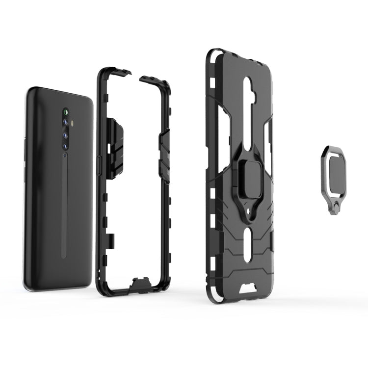 For OPPO Reno2 Z Shockproof PC + TPU Protective Case with Magnetic Ring Holder(Red) by buy2fix