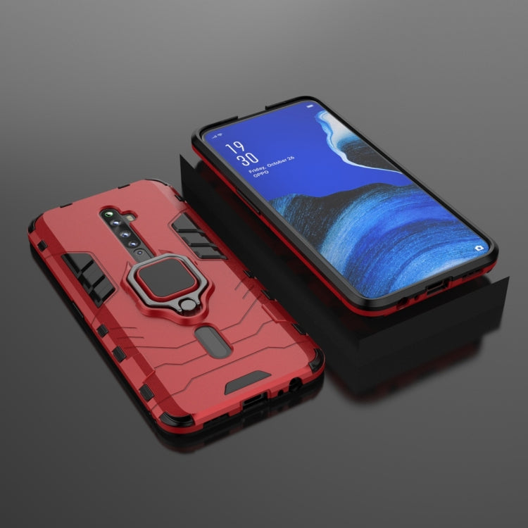 For OPPO Reno2 Z Shockproof PC + TPU Protective Case with Magnetic Ring Holder(Red) by buy2fix