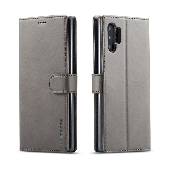 For Galaxy Note 10 Plus LC.IMEEKE Calf Texture Horizontal Flip Leather Case, with Holder & Card Slots & Wallet(Grey)