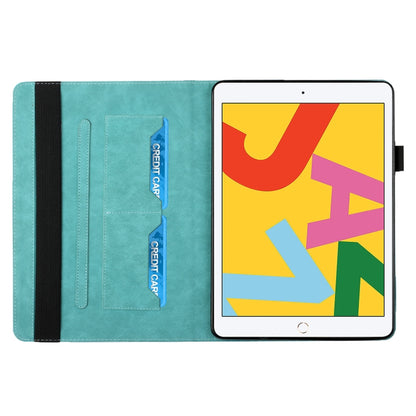 Rhombus Skin Feel Horizontal Flip Tablet Leather Case with Card Slots & Holder & Sleep / Wake-up Function For iPad 10.2 2021 / 2020 / 2019 / Pro 10.5 2019 / 2017(Lake Blue) - iPad 10.2 Cases by buy2fix | Online Shopping UK | buy2fix