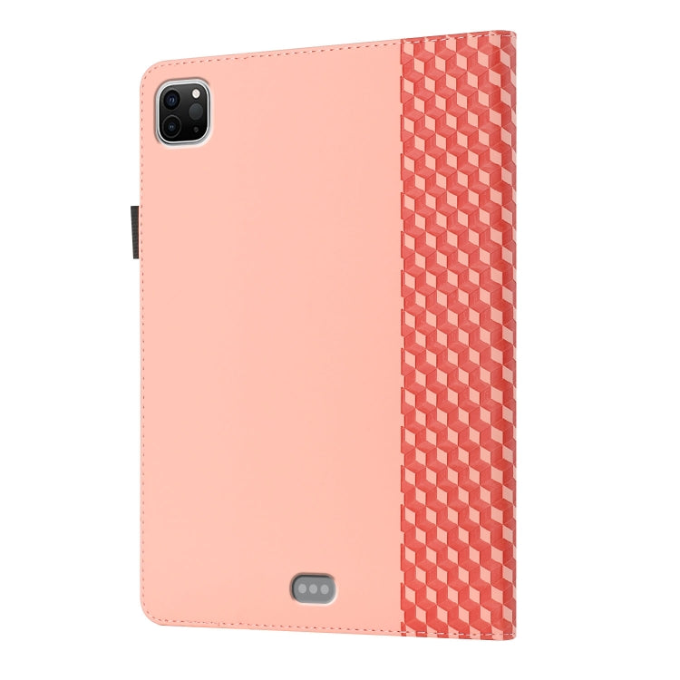 For iPad Pro 11 2022 / 2021 / 2020 / 2018 Rhombus Skin Feel Horizontal Flip Tablet Leather Tablet Case with Card Slots & Holder & Sleep / Wake-up Function(Rose Gold) - iPad Pro 11 (2022/2021) Cases by buy2fix | Online Shopping UK | buy2fix