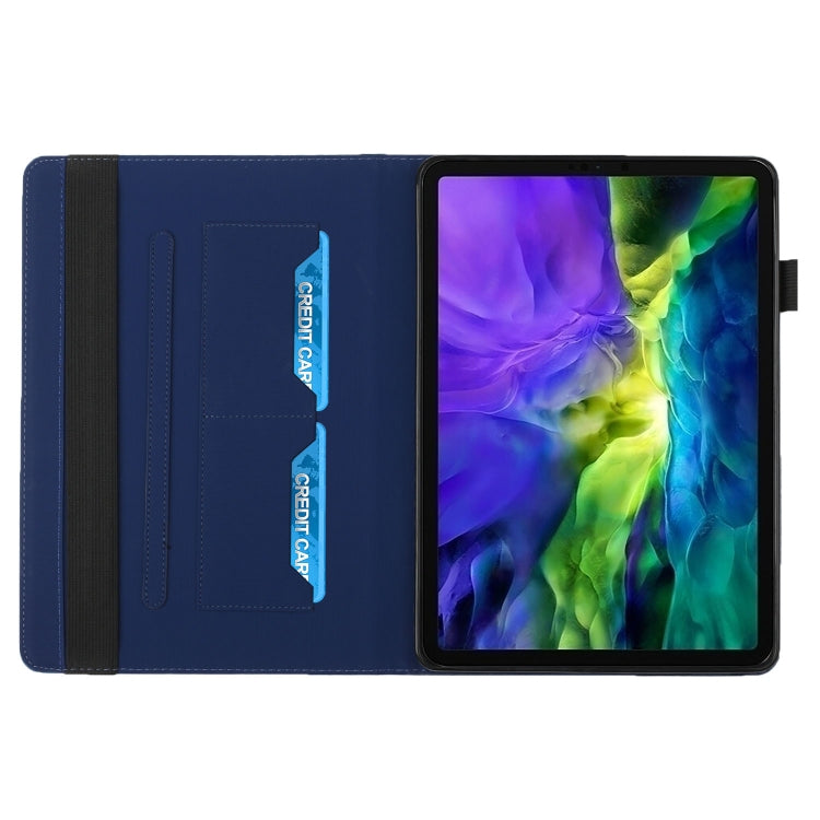 For iPad Pro 11 2022 / 2021 / 2020 / 2018 Rhombus Skin Feel Horizontal Flip Tablet Leather Tablet Case with Card Slots & Holder & Sleep / Wake-up Function(Royal Blue) - iPad Pro 11 (2022/2021) Cases by buy2fix | Online Shopping UK | buy2fix