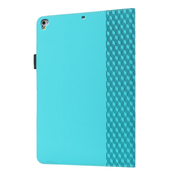 Rhombus Skin Feel Horizontal Flip Tablet Leather Case with Card Slots & Holder & Sleep / Wake-up Function For iPad 9.7 2018 / 2017(Lake Blue) - iPad 9.7 (2018) & (2017) Cases by buy2fix | Online Shopping UK | buy2fix
