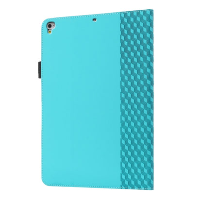 Rhombus Skin Feel Horizontal Flip Tablet Leather Case with Card Slots & Holder & Sleep / Wake-up Function For iPad 9.7 2018 / 2017(Lake Blue) - iPad 9.7 (2018) & (2017) Cases by buy2fix | Online Shopping UK | buy2fix