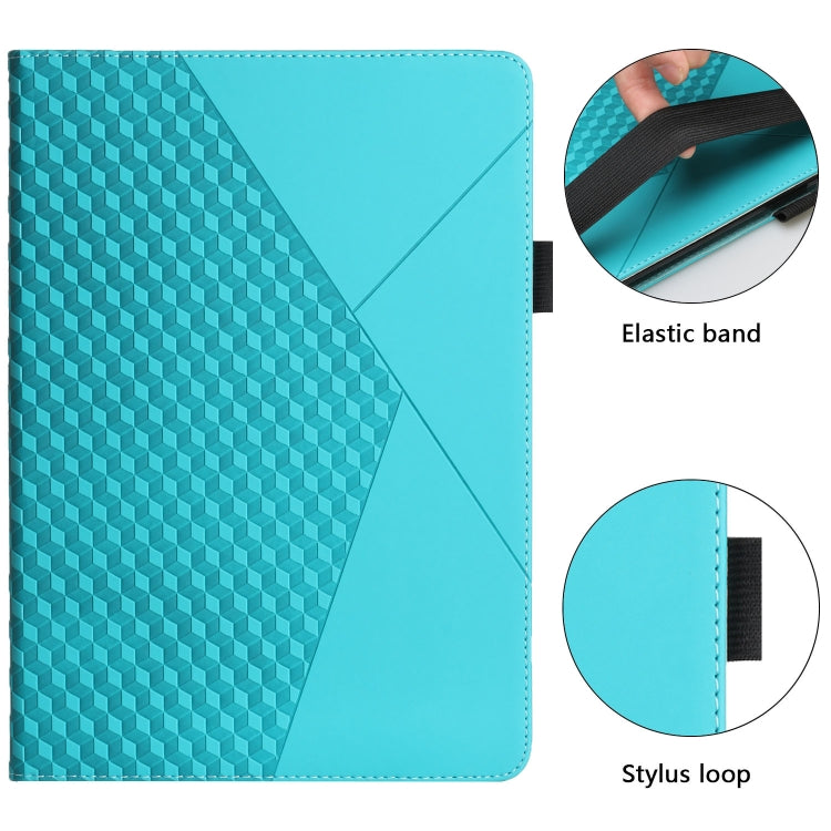 Rhombus Skin Feel Horizontal Flip Tablet Leather Case with Card Slots & Holder & Sleep / Wake-up Function For iPad 9.7 2018 / 2017(Lake Blue) - iPad 9.7 (2018) & (2017) Cases by buy2fix | Online Shopping UK | buy2fix