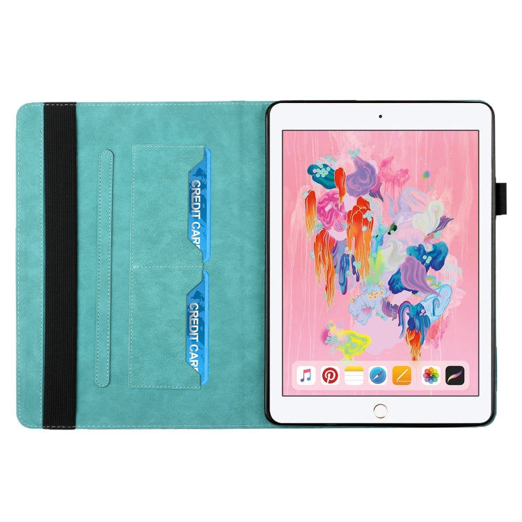 Rhombus Skin Feel Horizontal Flip Tablet Leather Case with Card Slots & Holder & Sleep / Wake-up Function For iPad 9.7 2018 / 2017(Lake Blue) - iPad 9.7 (2018) & (2017) Cases by buy2fix | Online Shopping UK | buy2fix