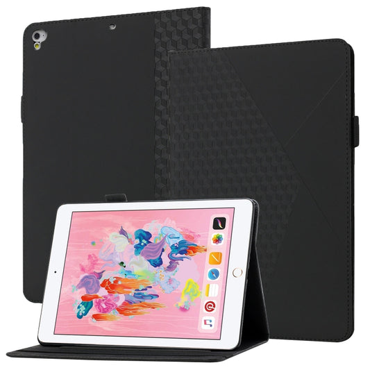 Rhombus Skin Feel Horizontal Flip Tablet Leather Case with Card Slots & Holder & Sleep / Wake-up Function For iPad 9.7 2018 / 2017(Black) - iPad 9.7 (2018) & (2017) Cases by buy2fix | Online Shopping UK | buy2fix