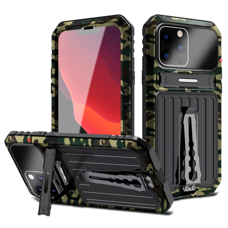 For iPhone 13 Armor Shockproof Splash-proof Dust-proof Phone Case with Holder(Camouflage) - iPhone 13 Cases by buy2fix | Online Shopping UK | buy2fix