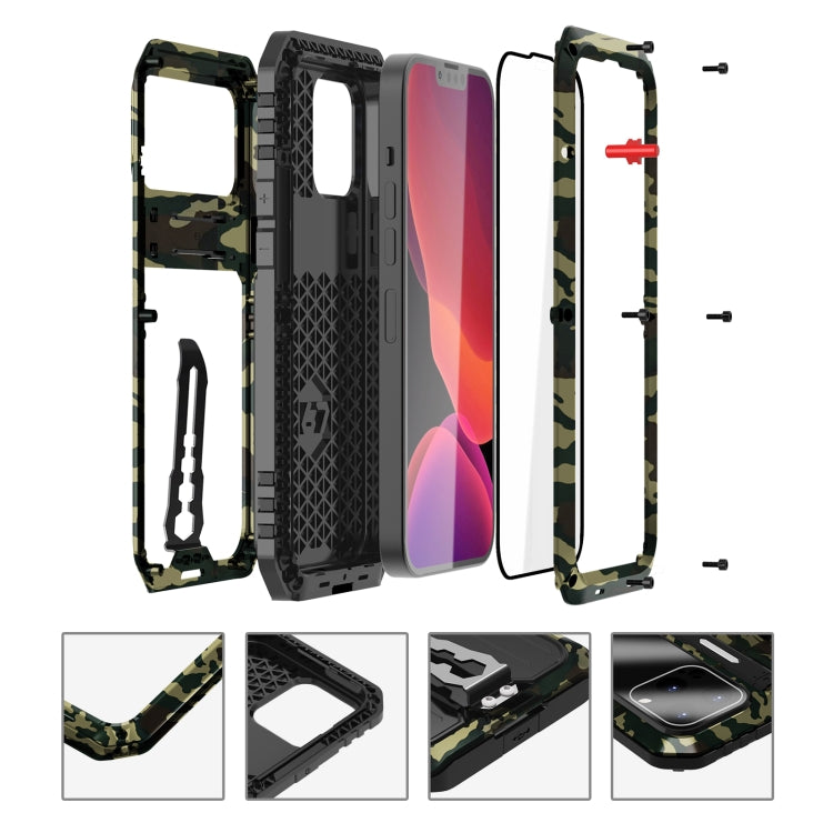 For iPhone 13 Armor Shockproof Splash-proof Dust-proof Phone Case with Holder(Camouflage) - iPhone 13 Cases by buy2fix | Online Shopping UK | buy2fix